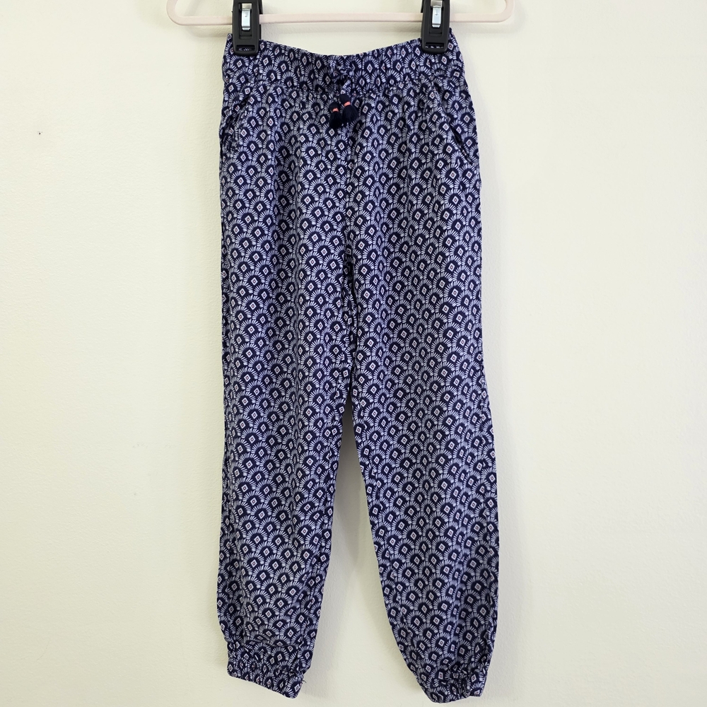 H&M Navy & White Geometric Girls' Jogger Pants